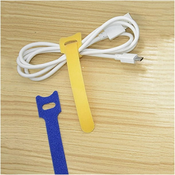 Cable tie 50pcs Nylon Reusable Cord Organizer 151.2-cm T-Type Cable Tie Wire  Computer Data Cable Power Cable Tie Straps Colorful Exquisite Workmanship  and Durable (Color : Multi Color) 