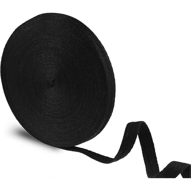 Twill Tape Ribbon Soft Natural Twill Tape Herringbone Webbing Tape Sewing Twill Ribbon for DIY Craft Making (Black, 1/2 Inch, 27 Yards)