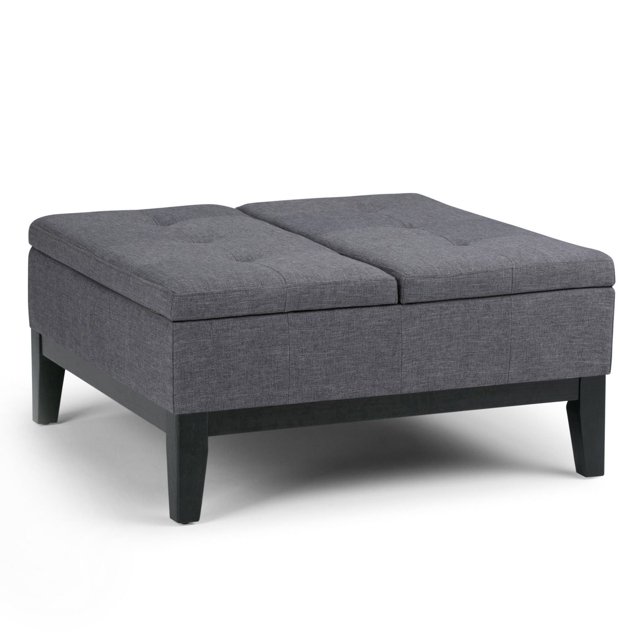 WyndenHall Lancaster Square Coffee Table Ottoman with Split Lift up Lid