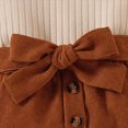 thumbnail image 6 of Kaprioy Baby Girl Fall Winter Clothes Baby Girl Outfits Ruffles Long Sleeve Ribbed Knitted Turtleneck T Shirt Tops Solid Bow Skirt Baby Girls Clothing Sets, 6 of 8