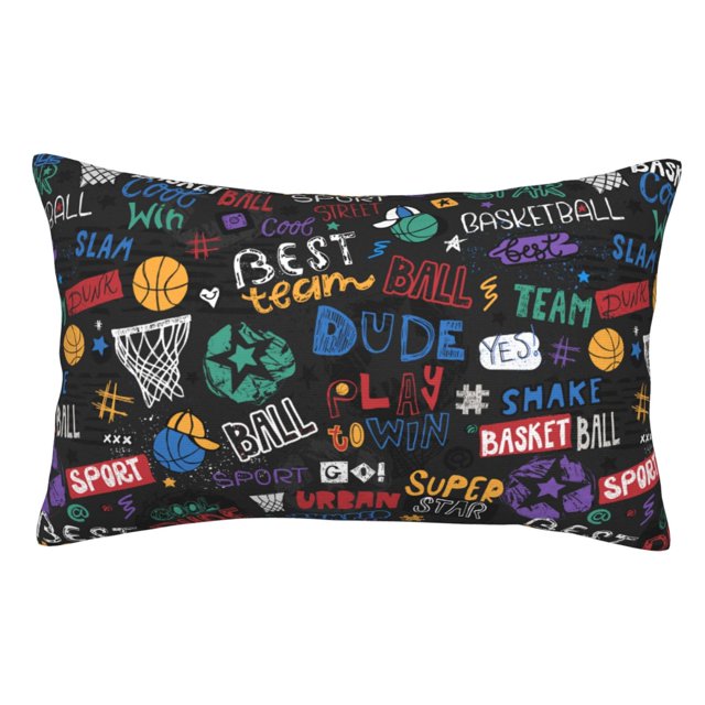 Balery Basketball Funda de Cojín Estampada, Regalos para Mujeres, Regalos de Amor para Ella, Regalos para Novia o Esposa, Funda de Almohada-16"x24"