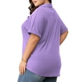 thumbnail image 2 of Cuteduck Womens Plus Size Casual Henley Waffle Knit Button-Up Top Short Sleeve Polo Shirt 1X-5X, 2 of 9