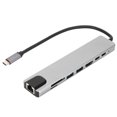 thumbnail image 1 of Adaptador USB 8 en 1 Tipo C a HDMI Hub Divisor multifuncional HD con interfaz de cable Nertwork, 1 of 8