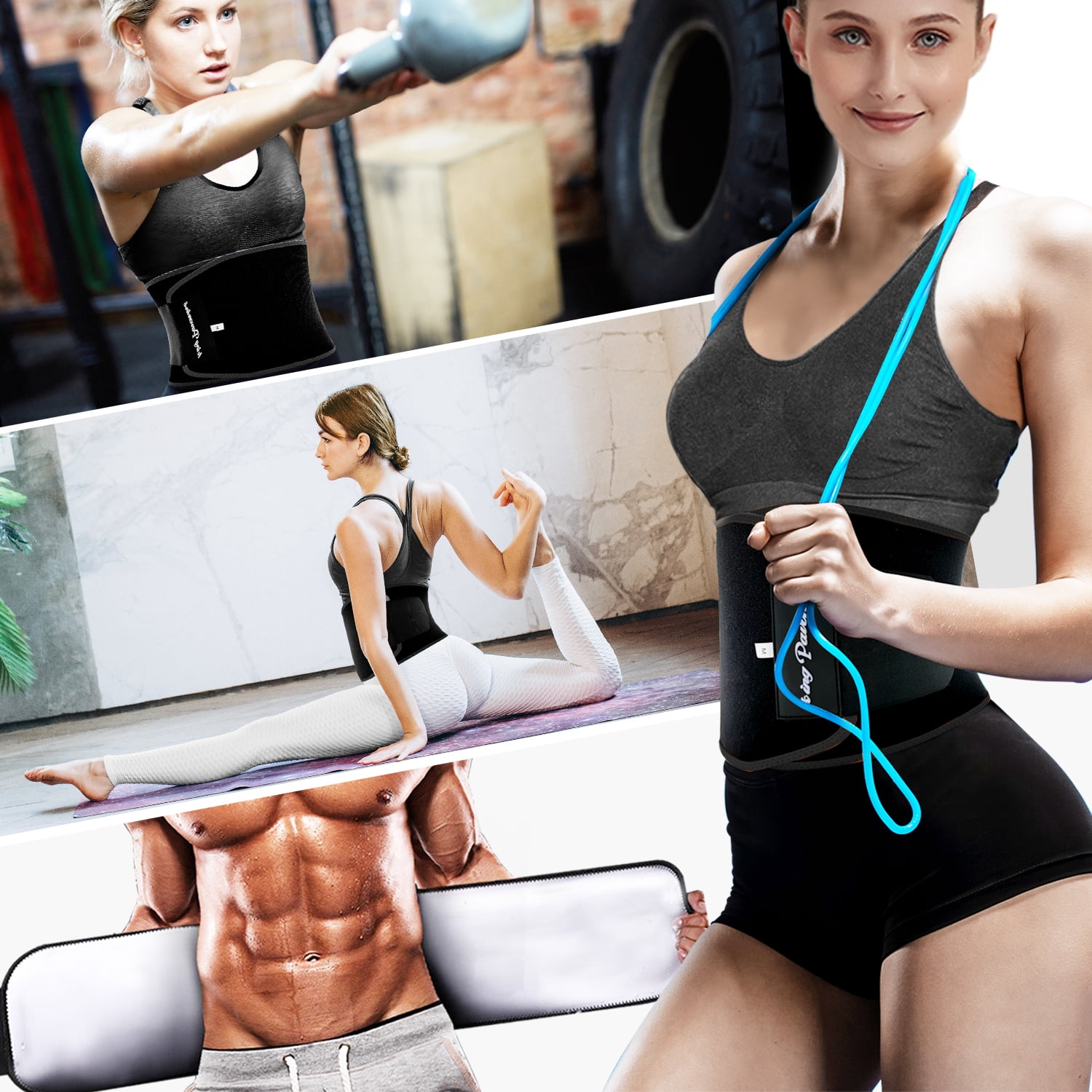 KingPavonini Waist Trimmer for Women & Mens Waist Trainer Sweat Belt Plus Size, Upgraded (Large)