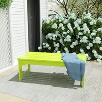 Ellendale Poly Plastic Backless Adirondack Bench in Lime
