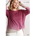 thumbnail image 4 of Ombre Print Long Sleeve Top With Gathered Front Detail And Raw Hem XL, 4 of 10
