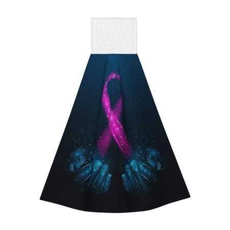 

Easygdp Two Human Hands are Holds Ribbon Awareness Kitchen Hand Towels Hanging Tie Towels Fast Drying Dish Cloth with Loop for Bathroom Restroom Home Decor
