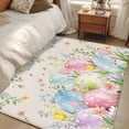 thumbnail image 4 of 3'x5' Rug for Living Room Bedroom, Easter Eggs Washable Area Rugs Non-Slip Carpet Mats, Spring Daisy Eucalyptus Leaves Rustic Burlap Indoor Low Pile Area Rug Runner for Kitchen, Mudroom, 4 of 8