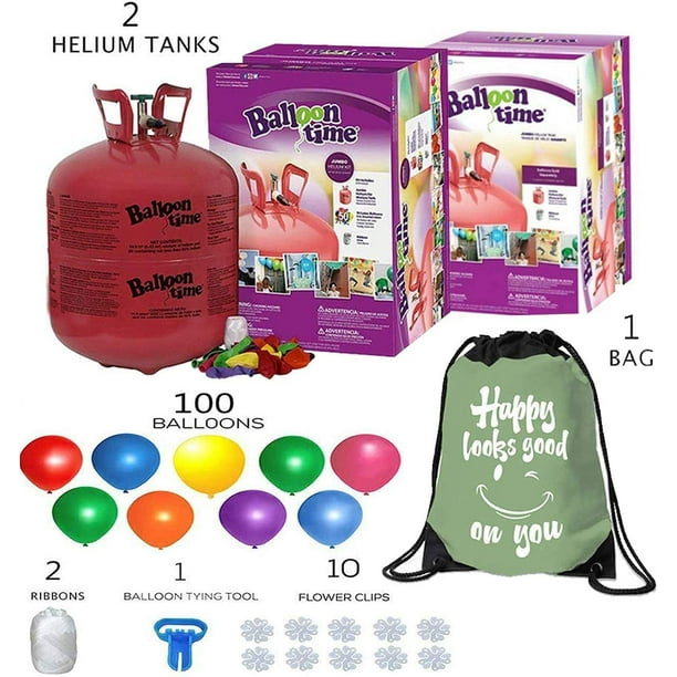 Balloon Time Disposable Helium Tank 14.9 cu.ft (2) count 100 Latex