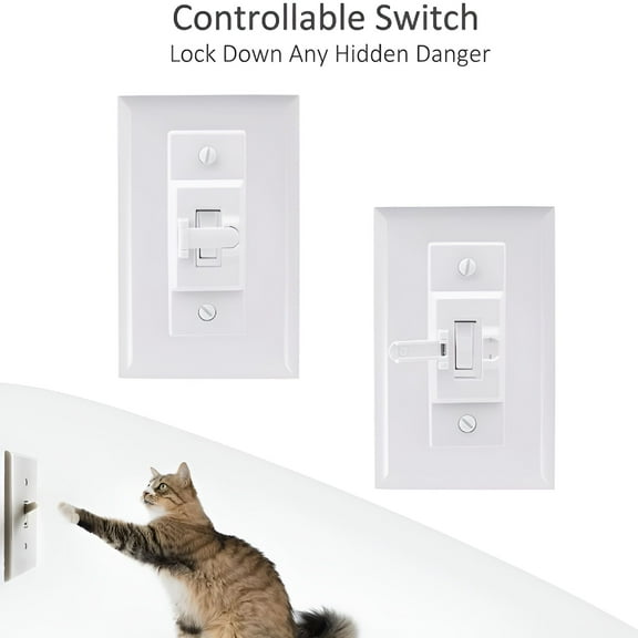 LAMIRO 2Pcs Light Switch Guard,Hinge Lock Light Switch Cover Plate,Polypropylene Light Switch Covers