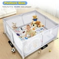 thumbnail image 4 of Non-Slip Baby Play Mat TeqHome 50x50" Foldable Playpen Mat Machine Washable Baby Crawling Mat for Babies Toddler Play Tummy Time (S, Animal), 4 of 12