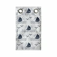 thumbnail image 1 of Sailing Hanging Pocket Organizer, Repetitive Waves Sea Sailboat Seagulls Simplistic Illustration, Printed Polyester Storage Bag with Pockets, 9" x 27", Dark Violet Blue White, 1 of 2