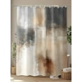 thumbnail image 4 of Gradient Art Shower Curtain Set ，Waterproof Fabric Shower Curtains Grey Blue Beige Abstract Vintage Painting Shower Curtains for Bathroom,Bathroom Decor 72"x72", 4 of 6