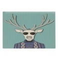 thumbnail image 1 of Hipster Cutting Board, Colorful Drawing of Anthropomorphic Deer with Sweater and Sunglasses on Stripes, Decorative Tempered Glass Cutting and Serving Board, in 3 Sizes, by Ambesonne, 1 of 2
