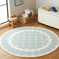 thumbnail image 2 of SAFAVIEH Kids Bordered Swivel Lattice Area Rug, Turquoise/Ivory, 5' x 5' Round, 2 of 8