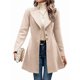 thumbnail image 1 of Abrigo de Invierno de Mezcla de Lana Color Camel para Mujer, Hasta la Rodilla, con Solapa y Muesca, Chaqueta de Abrigo con Botonadura Única Albaricoque XL, 1 of 9