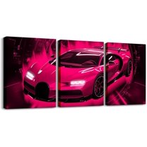 Hieng Race Car Canvas Wall Art for Living Room Bedroom Red Blue Picture Wall Decor for Bathroom Speed Sports Car Kids Boys Girls Artwork Posters Extreme Sports Painting（Only canvas）