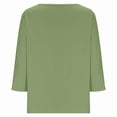 thumbnail image 3 of Womens 3/4 Length Sleeve Tops 3/4 Length Sleeve Womens Tops Summer V Neck Shirts Loose Fit Three Quarter Sleeve Tshirts Solid Color Casual Work Shirt, 3 of 4