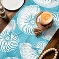 thumbnail image 3 of Table Runners 90 Inches Long Dress Scarves, Coastal Shell Teal Blue Farmhouse Coffee/Dining/Kitchen Table Decor Table Runner for Living Room, Summer Ocean Shell Beach 13x90 Inch, 3 of 9