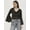 Black, variant on Women's Printed Viscose Rayon V Neck Long Flared Sleeves Beach Wear Top Ruffled Front Casual&nbsp;Summer Wear Waist Length Regular Blouse