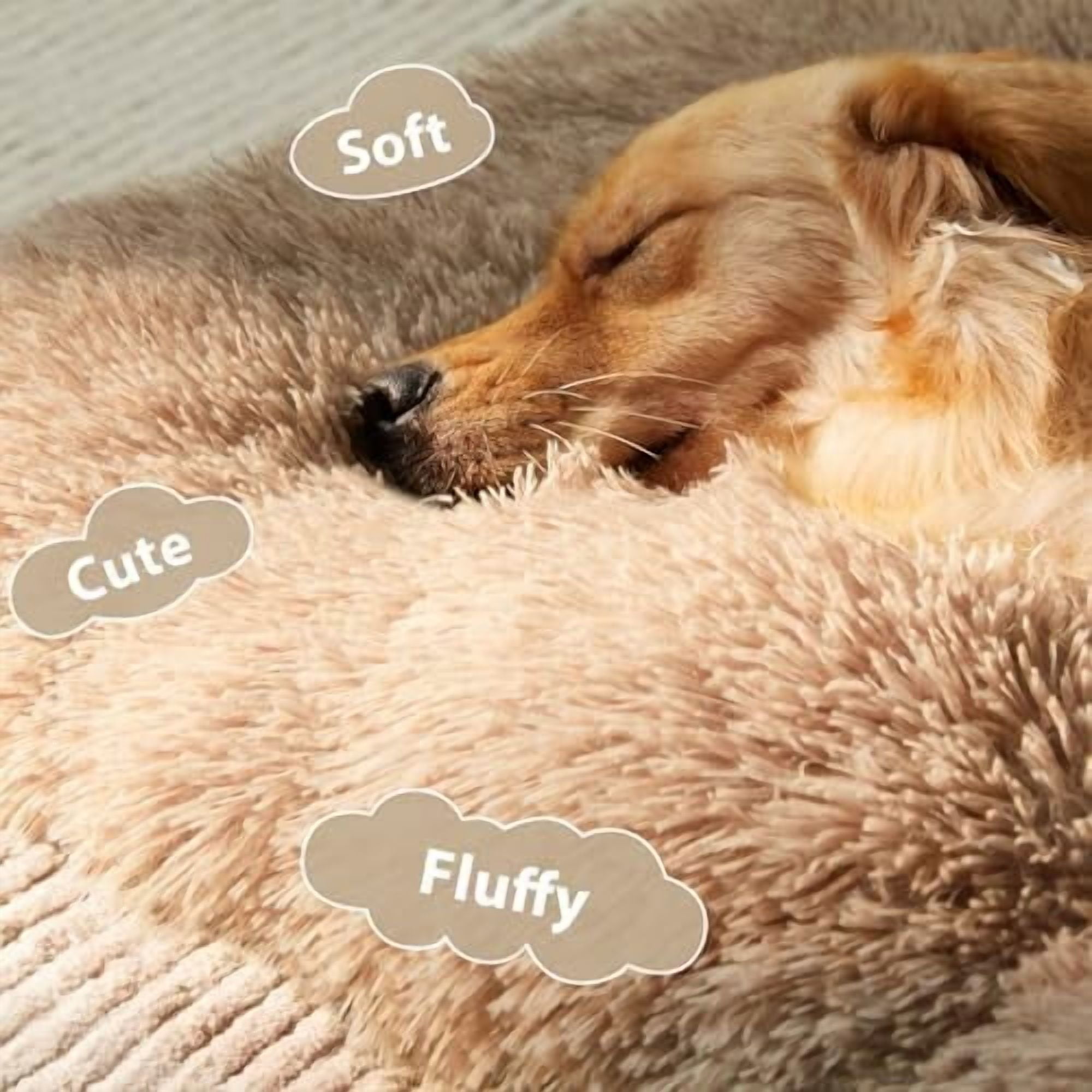 Dog Beds for Large Dogs, Plush Dog Crate Bed Fluffy Cozy Kennel Pad for Sleeping &Ease Anxiety, Washable Pet Mats with Anti-Slip Bottom for Large Dogs, Brown Brown,XL(41x27 inch)