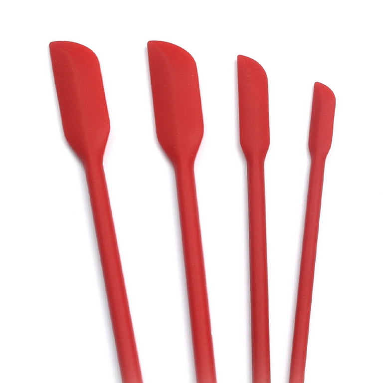 Mini Silicone Spatula-Makeup Spatula-4 Pack Small Silicone Spatula-Thin  Spatula Set for Skinny Openings-EVEREST GOOSE Tiny Scraper for Jar,Kitchen  Bottles,Cosmetic 