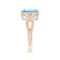 thumbnail image 3 of ANGARA Natural Twist Shank Emerald Cut 3 ct Aquamarine Statement Ring in 14K Rose Gold for Women (Size-10x8mm) | March Birthstone, Anniversary, Jewelry Gift for Women | Natural Aquamarine Ring, 3 of 9