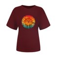 thumbnail image 3 of Pompotops T-Shirt à Col Rond Décontracté et Sexy pour Femmes Imprimé Chemisier à Manches Courtes, 3 of 3