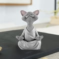 thumbnail image 2 of Gato meditador de resina, meditación de estatua de Buda de gato gris, gato zen de Buda de yoga, material de resina, para el hogar, al aire libre, patio, césped, piscina, decoración Sincero Electrónica, 2 of 5