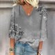 thumbnail image 3 of Blusa de Manga Corta Mujeres Cuello en V de Verano Impreso, Top Regular Casual Sexy para el Hogar Y el Uso Diario, 3 of 5