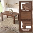 thumbnail image 4 of Euroco 6-Piece Wood Dining Table Set for 6, Modern Rectangular Kitchen Table with 4 Upholstered Chairs & Bench for Kitchen Dining Room,Walnut, 4 of 8