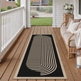 thumbnail image 2 of BERTHMEER 2'x6' Easy Jute Runner Rugs for Hallway Bedroom Entryway Entrance Kitchen Laundry Indoor Outdoor Non Slip Contemporary Throw Door Mat Stripes Geometric Modern Runner Rugs, Black, 2 of 8