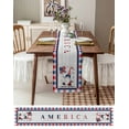 thumbnail image 3 of Independence American Gnomes Balloon Table Runner 120 Inches, Wooden Stripes Red Blue Bed Runner Dresser Scarves Tabletop for Indoor Outdoor Parties/Ceremony/Banquet, 13"x 120", 3 of 8