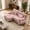 Pink, variant on Cloud Couch Sectional Sofa, Chenille 2-Seater with 2 Lumbar & 2 Throw Pillows, Upholstered Wide Arm Sofa with Convertible Ottoman for Living Room, White