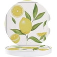 thumbnail image 1 of FMSHPON Simple Lemon and Leaf Yellow Border Set of 6 Car Coaster for Drinks, Absorbent Ceramic Stone Coasters Cup Mat with Cork Base for Home Kitchen Room Coffee Table Bar Decor, 1 of 5