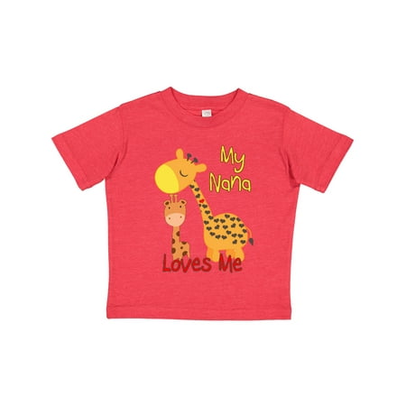 

Inktastic My Nana Loves Me Giraffe Gift Toddler Boy or Toddler Girl T-Shirt
