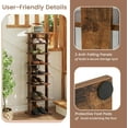 thumbnail image 6 of 8-Tier Vertical Shoe Rack, Narrow Space-Saving Shoe Organizer for Entryway, Closet, or Front Door, Modern Corner Shoe Storage for 7 Pairs with Adjustable Shelves, Engineered Wood-Rustic Brown, 6 of 8