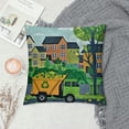 thumbnail image 2 of Garbage Truck Pillow Sham, Truck on The Road with Houses on The Background Men Picking The Trash, Decorative Standard Size Printed Pillowcase, , Grey Green, 2 of 5