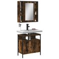 thumbnail image 1 of vidaXL 2 Piece Bathroom Furniture Set Smoked Oak Engineered Wood, 1 of 1