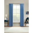 thumbnail image 2 of Your Zone Gingham Plaid Blackout Curtain Panel Pair, Set of 2, Navy, 37" W x 95" L, 2 of 6