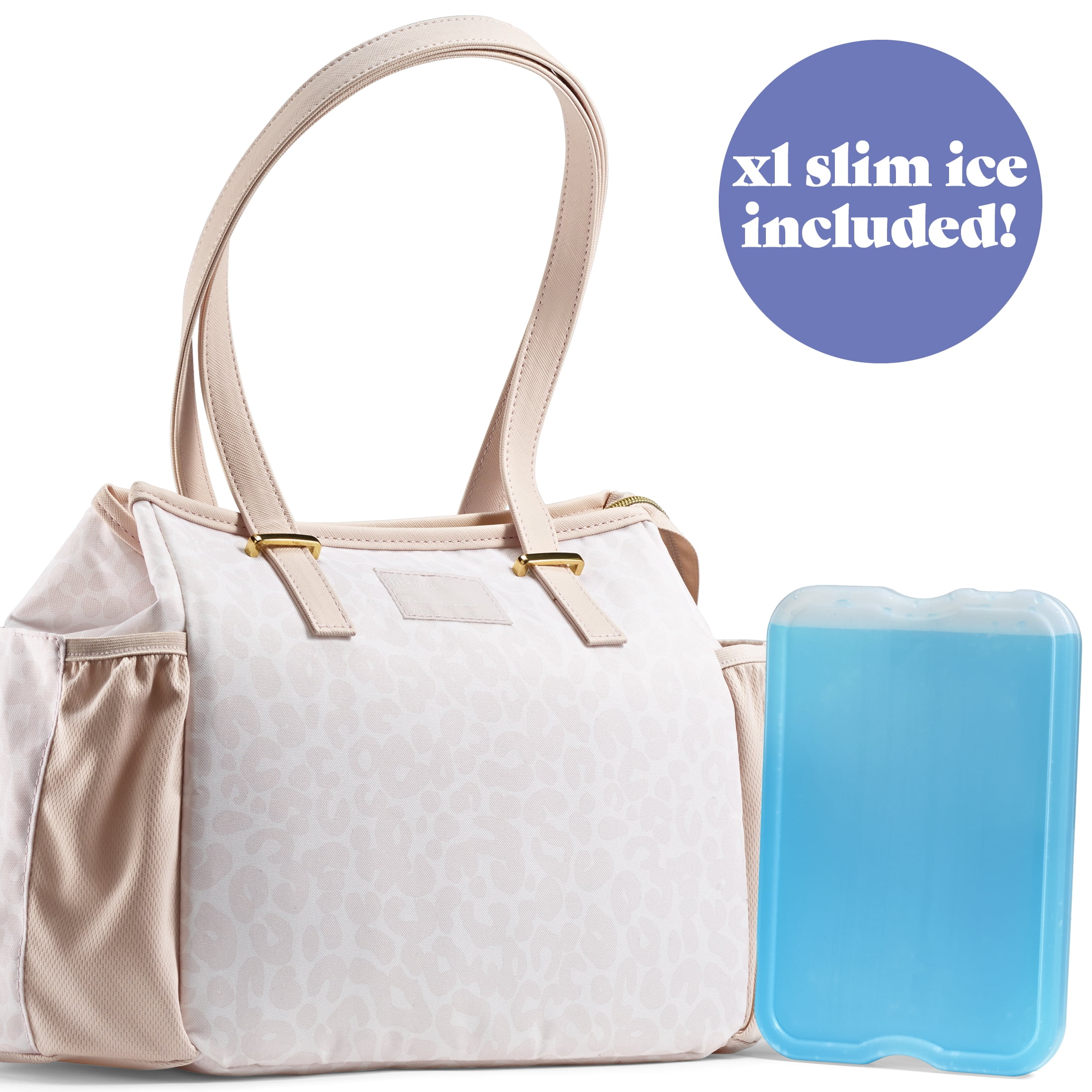 Fit + Fresh Copley Insulated Lunch Bag for Women, Ivory Leopard Print