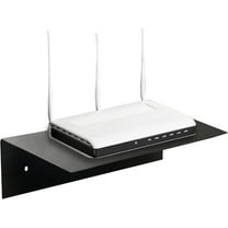 SIMOND STORE Black Floating Shelves for Wall - 12" X 8" Small Floating Shelves - Metal Heavy Duty Shelves Brackets for Gaming, Console, PlayStation Shelf, Tv Shelf for Wall Mounted Tv