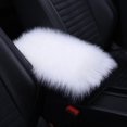 thumbnail image 5 of Reposabrazos de coche de piel de lana de colores de invierno, almohadilla universal de piel artificial suave y esponjosa, funda para consola central, accesorios para automóvil, 5 of 5