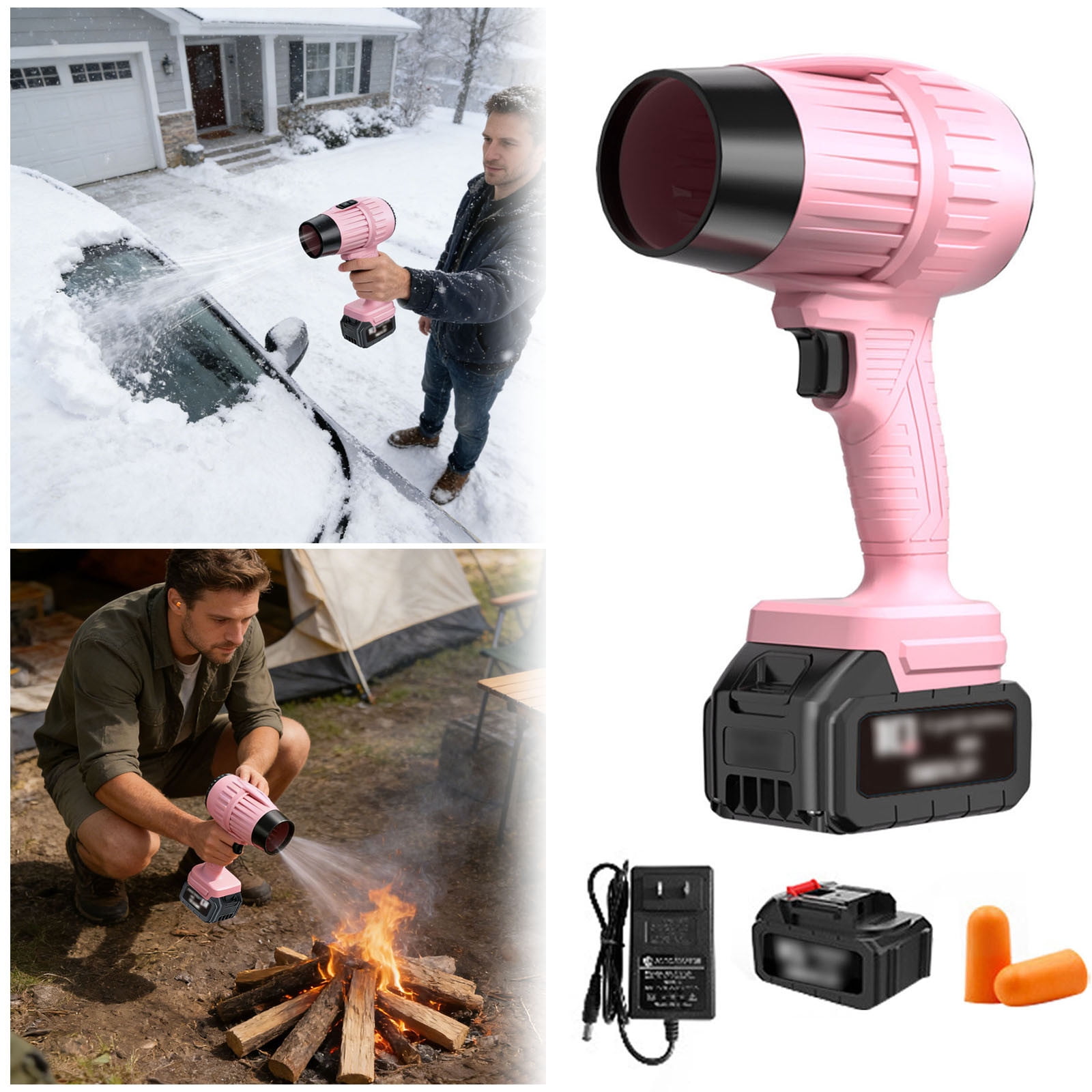 Cordless Turbine Blower, 18V Battery Powered Handheld Leaf Blower for Outdoor, Handheld Snow Blower, Computer Dusting, Inflatable Mattress (Battery & Charger Included)