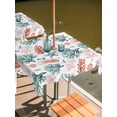 thumbnail image 2 of Outdoor Tablecloth with Umbrella Hole for Patio/Picnic/Party/Camping, Coral Coastal Waterproof Table Cloth Square Cover Washable, Blue Red Nautical Summer Beach Ocean (54"x 54"), 2 of 8