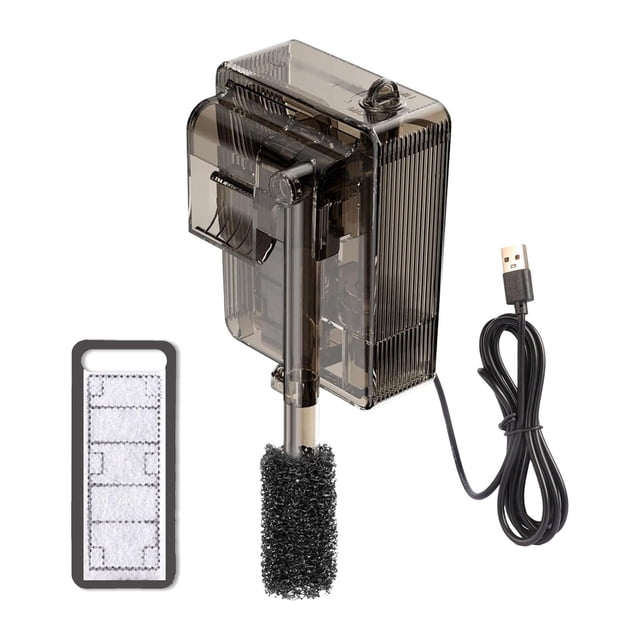 BELOVING Hang on Back Aquarium Filter Compact Multi Stage Filtration Fish Tank Filter Brown Straight Tube