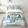 thumbnail image 2 of Erosebridal Vintage Camper Bedding Sets Twin Size,Lodge Cabin Comforter Sets with Sheets,Happy Camping Bed in a Bag Twin size,Ultra Soft Rustic Bedroom Decorative,Reversible,7pcs, 2 of 6