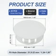 thumbnail image 2 of Uxcell 25Pcs Plastic Hole Plugs, Flush Type Round Plug Snap in Locking Covers White 1-1/4", 2 of 7