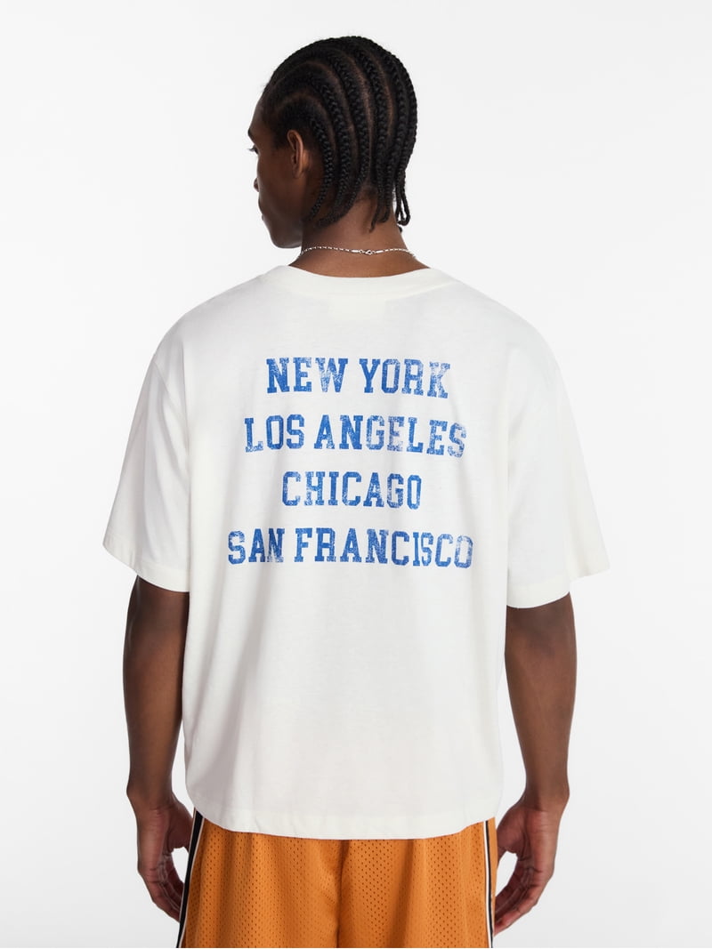 No Boundaries Pride Boxy Fit Cropped Tee with Short Sleeves, Men's