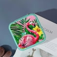 thumbnail image 4 of BCIIG Flamingo Tropical Flowers Palm Leaves Jewelry Storage Artifacts Jewelry Box for Travel - Necklace, Ring, Earring Organizer Green, 4 of 5